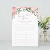 Papier Aquarelle rose Floral Nom de la race Jeu (Debout devant)