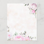 Papier Aquarelle rose Mariage Floral Enregistrer La Date (Dos)
