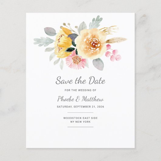 Papier Aquarelle rose or Floral moderne Botanique (Devant)