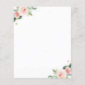 Papier Aquarelle rose pâle Floral Écriture personnalisée (Dos)