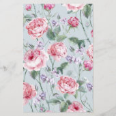 Papier Aquarelle rose Rose Fête des mariées Invitation (Dos)