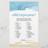 Papier Aquarelle Sable & Mer Jeu "What's In Your Purse" (Dos)