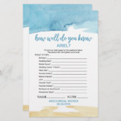 Papier Aquarelle Sable & Mer Jeu "What's In Your Purse" (Devant / Derrière)