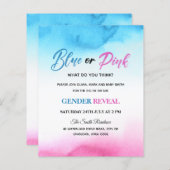 Papier Aquarelle splash bébé sexe révéler invitation (Devant / Derrière)