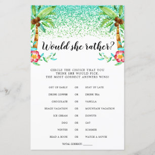 Papier Aquarelle Tropical Luau Plairait-Elle À Jouer