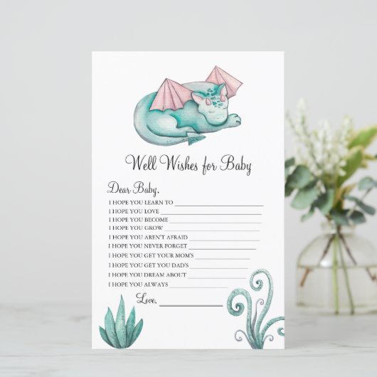 Papier Aquarelle Turquoise Dragon Wives for Baby (Debout devant)