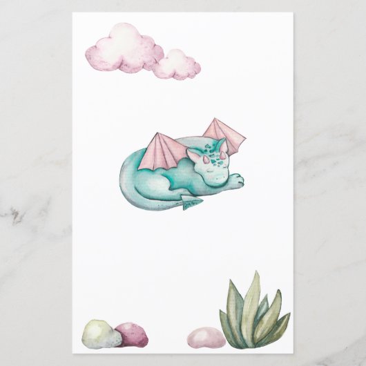 Papier Aquarelle Turquoise Dragon Wives for Baby (Dos)