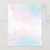 Papier Aquarelle Turquoise rose Budget Soirée Mariage en  (Dos)