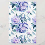 Papier Aquarelle Violet Peonies Confirmation Invitation (Dos)
