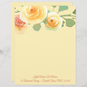 Papier Aquarelle Yellow Rose Bordure (Devant / Derrière)
