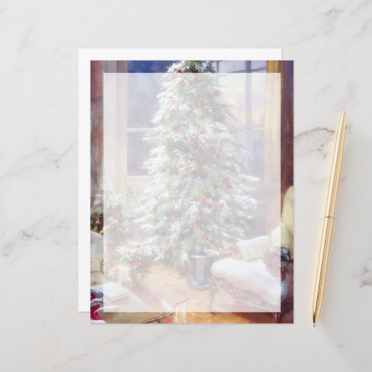 Papier Arbre de Noël à l'ancienne (Devant/Arrière en situation)