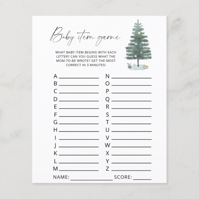 Papier Arbre de Noël - Baby Item Game (Devant)