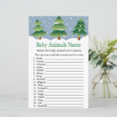 Papier Arbre de Noël Bébé Animaux Nom baby shower du jeu (Debout devant)