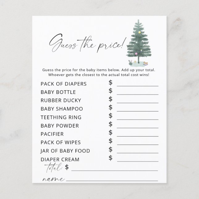 Papier Arbre de Noël - Devinez le prix Jeu (Devant)