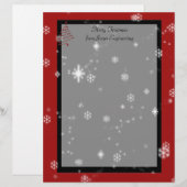 Papier Arbre de Noël et flocons de neige sur rouge et noi (Devant / Derrière)