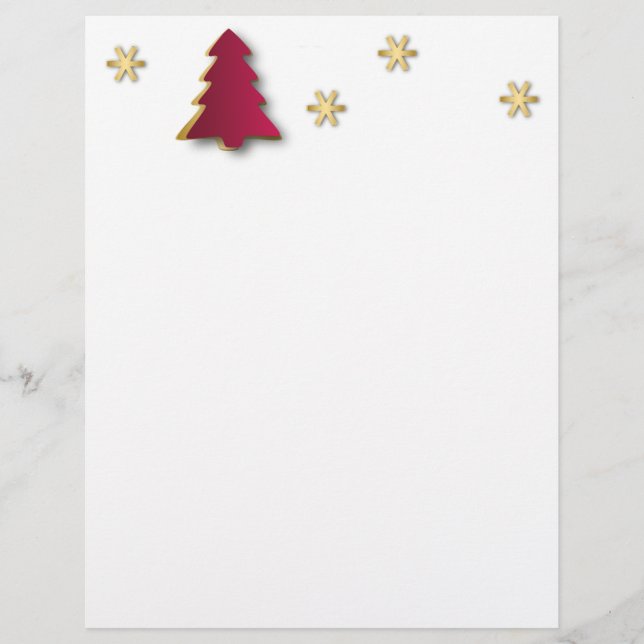 Papier Arbre de Noël rouge or élégant (Devant)