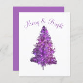 Papier Arbre de Noël violet budget Joyeux et lumineux (Devant / Derrière)