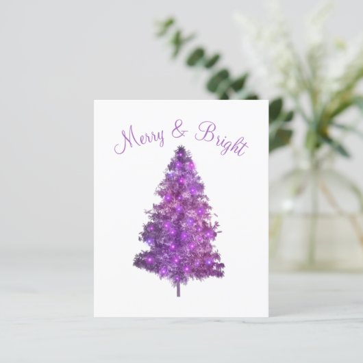 Papier Arbre de Noël violet budget Joyeux et lumineux (Debout devant)