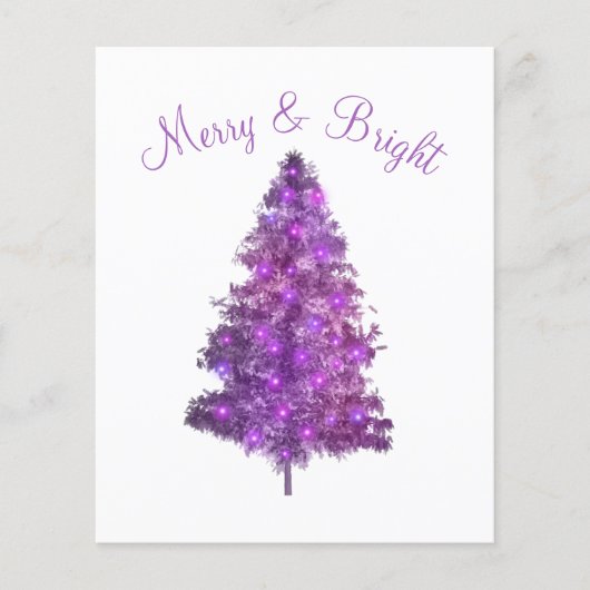 Papier Arbre de Noël violet budget Joyeux et lumineux (Devant)