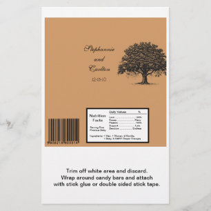 Papier Arbre de printemps Brown/noir Mariage grand barrea