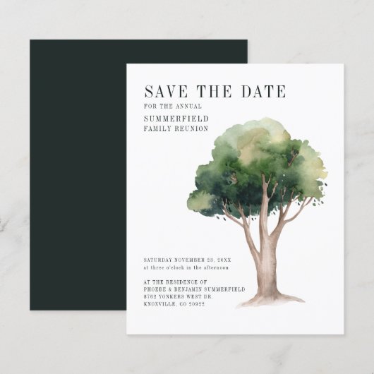 Papier Arbre de Réunion de Famille Annuel de Budget (Devant / Derrière)