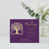 Papier Arbre d'or moderne de la vie Budget Mariage invite (Debout devant)