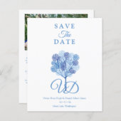 Papier Arbre élégant Couple engagé dans les tons bleus (Devant / Derrière)