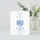 Papier Arbre élégant Couple engagé dans les tons bleus (Debout devant)