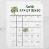 Papier Arbre généalogique personnalisé Jeu de bingo pour (Devant / Derrière)