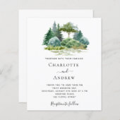 Papier Arbres de forêt mariage budget aquarelle simple (Devant / Derrière)