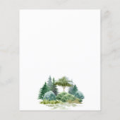 Papier Arbres de forêt mariage budget aquarelle simple (Dos)