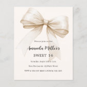 Papier Arc beige élégant Sweet 16 invitation (Devant)