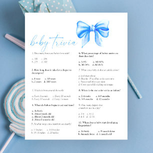 Papier Arc bleu - Bébé Trivia   Jeu Baby shower