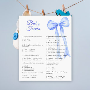 Papier Arc bleu - Bébé Trivia Jeu Baby shower