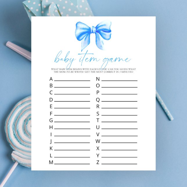 Papier Arc bleu - Jeu d'article pour bébé. Jeu de Baby Sh (Créateur téléchargé)