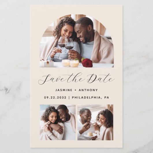 Papier Arc budgétaire 3-Photo Beige QR Code Enregistrer l (Devant)