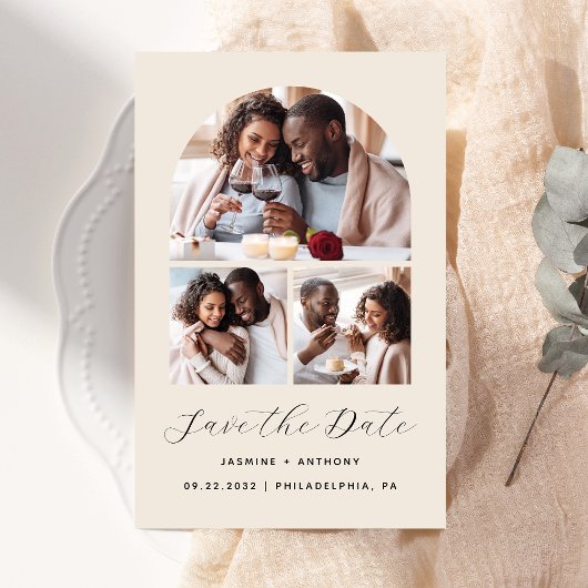 Papier Arc budgétaire 3-Photo Collage Beige Enregistrer l