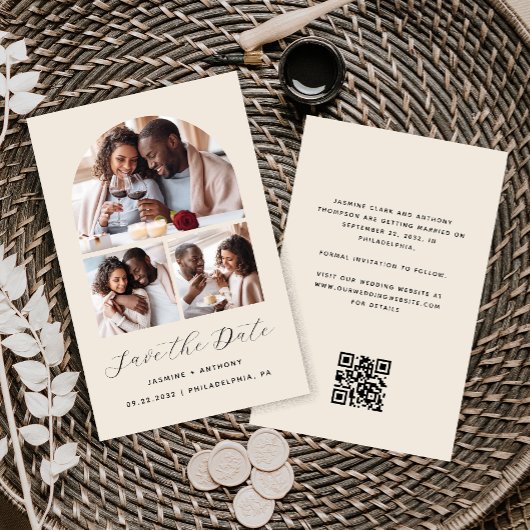 Papier Arc budgétaire 3-Photo Collage Beige Enregistrer l