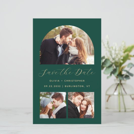 Papier Arc budgétaire 3-Photo Collage vert Enregistrer la (Debout devant)