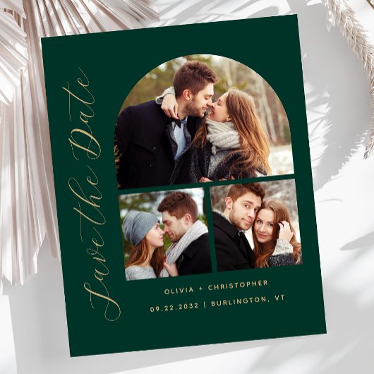 Papier Arc budgétaire 3-Photo Collage vert Enregistrer la