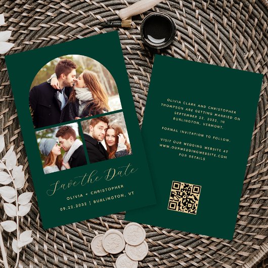 Papier Arc budgétaire 3-Photo Collage vert Enregistrer la