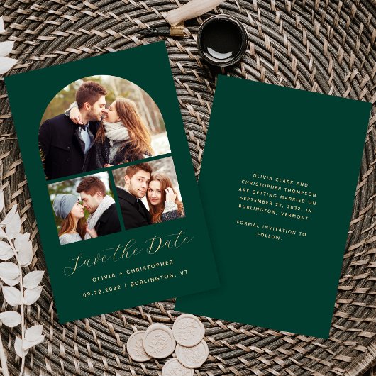 Papier Arc budgétaire 3-Photo Collage vert Enregistrer la