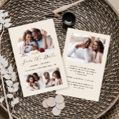 Papier Arc budgétaire 4-Photo Beige Enregistrer la date