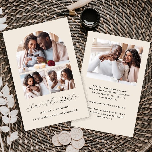 Papier Arc budgétaire 4-Photo Collage Beige Enregistrer l