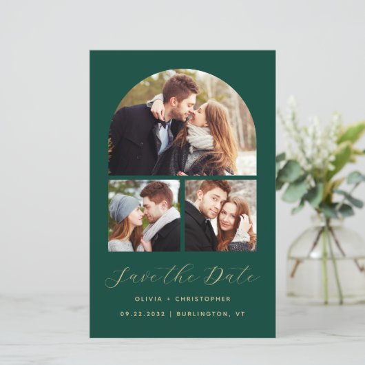 Papier Arc budgétaire 4-Photo Collage vert Enregistrer la (Debout devant)