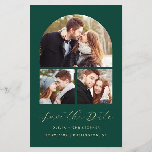 Papier Arc budgétaire 4-Photo Collage vert Enregistrer la (Devant)
