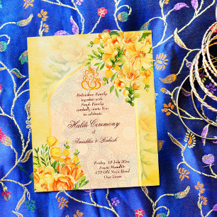Papier Arc de fleurs jaunes Ganesha invitation budget Hal