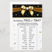 Papier Arc d'or Anniversaire Ce ou Ce Jeu (Devant / Derrière)