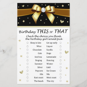 Papier Arc d'or Anniversaire Ce ou Ce Jeu