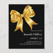 Papier Arc d'or noir Sweet 16 invitation (Devant)
